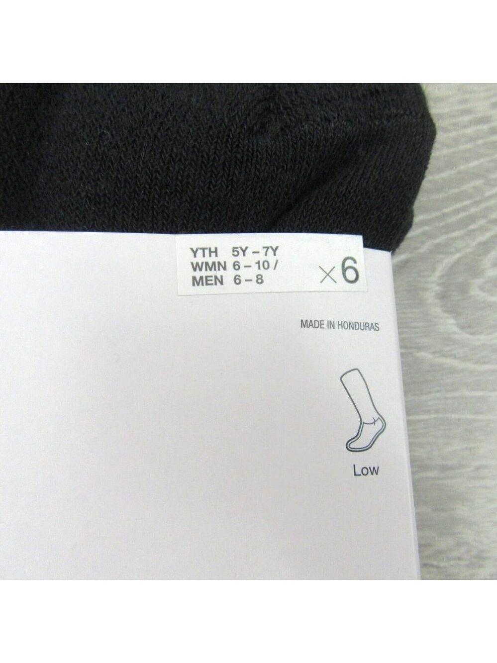 Nike Everyday Cushioned Low Socks Black 6 Pack Women's 6-10 / Youth 5Y-7Y NEW - Picture 5 of 9